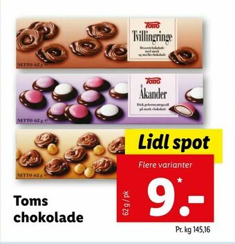 Let-Køb Toms chokolade tilbud