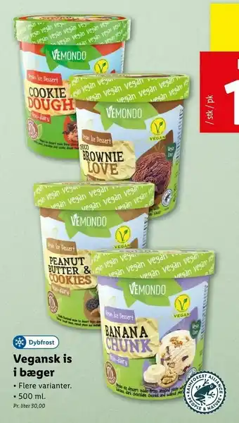 Let-Køb Vegansk is i bæger tilbud
