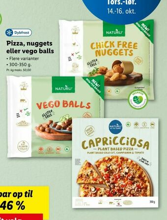 Let-Køb Pizza, nuggets eller vego balls tilbud