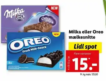 Let-Køb Milka eller Oreo mælkesnitte tilbud