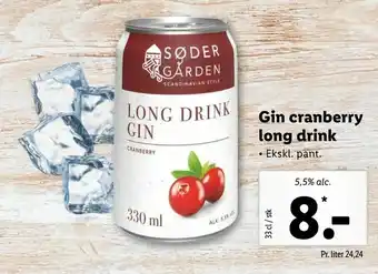 Let-Køb Gin cranberry long drink tilbud