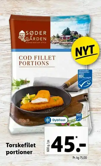 Torskefilet portioner