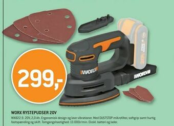 XL-BYG Worx rystepudser 20v tilbud