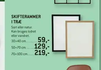 Skifterammer i træ