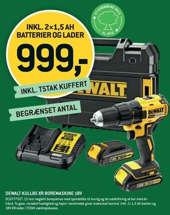 XL-BYG Dewalt kulløs xr boremaskine 18v tilbud