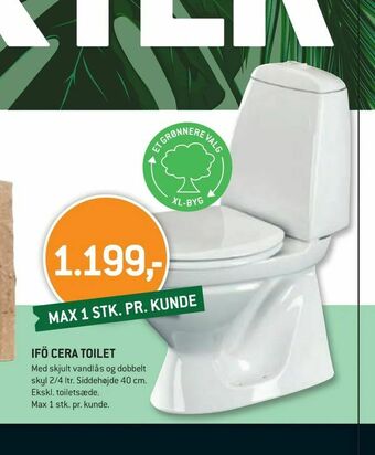XL-BYG Ifö cera toilet tilbud