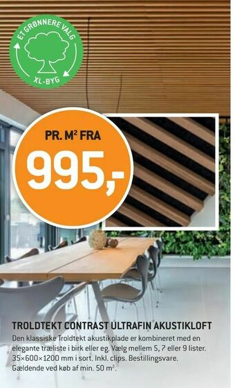 XL-BYG Troldtekt contrast ultrafin akustikloft tilbud