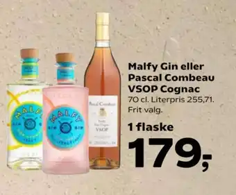 Kvickly Malfy Gin eller Pascal Combeau VSOP Cognac tilbud
