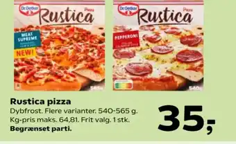 Kvickly Rustica pizza tilbud