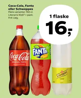 Kvickly Coca-Cola, Fanta eller Schweppes tilbud