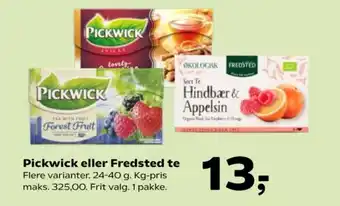 Kvickly Pickwick eller Fredsted te tilbud
