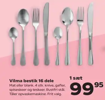 Kvickly Vilma bestik 16 dele tilbud