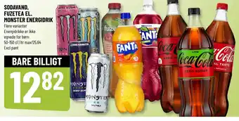 Løvbjerg SODAVAND, FUZETEA EL. MONSTER ENERGIDRIK tilbud