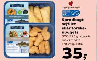 SuperBrugsen Sprødbagt sejfilet eller torske- nuggets tilbud