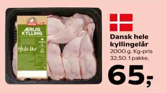 SuperBrugsen Dansk hele kyllingelår tilbud