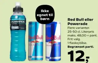 SuperBrugsen Red Bull eller Powerade tilbud