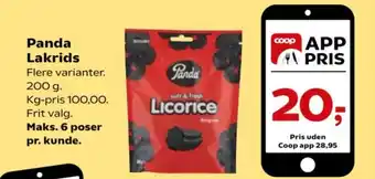 SuperBrugsen Panda Lakrids tilbud