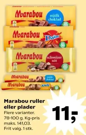 SuperBrugsen Marabou ruller eller plader tilbud