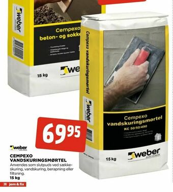 jem & fix Cempexo vandskuringsmørtel tilbud