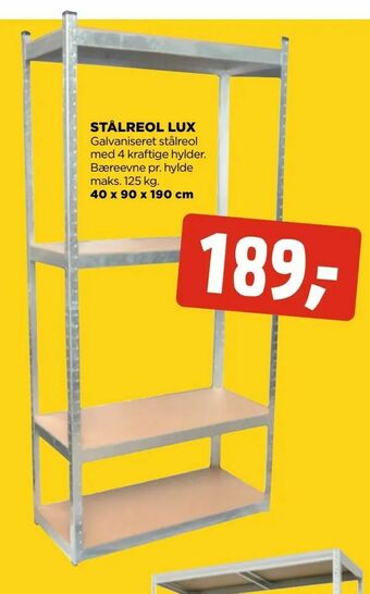 jem & fix Stålreol lux tilbud