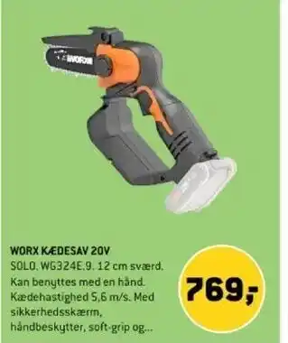 XL-BYG WORX KÆDESAV 20V tilbud