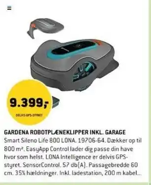 XL-BYG GARDENA ROBOTPLÆNEKLIPPER INKL. GARAGE tilbud