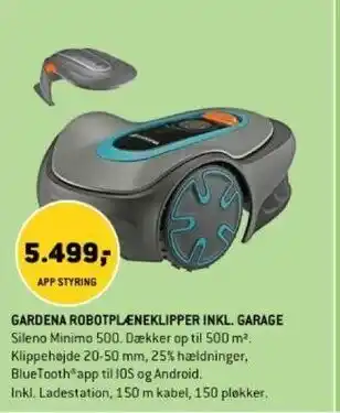XL-BYG GARDENA ROBOTPLÆNEKLIPPER INKL. GARAGE tilbud