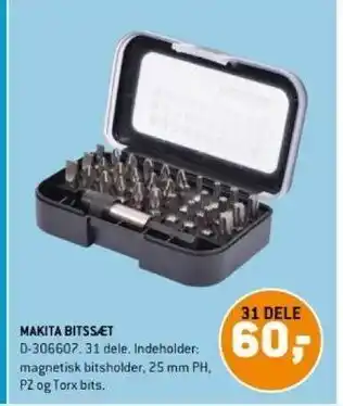 XL-BYG MAKITA BITSSÆT tilbud