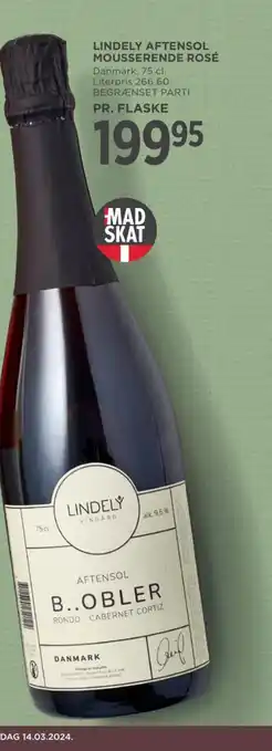 MENY LINDELY AFTENSOL MOUSSERENDE ROSÉ tilbud
