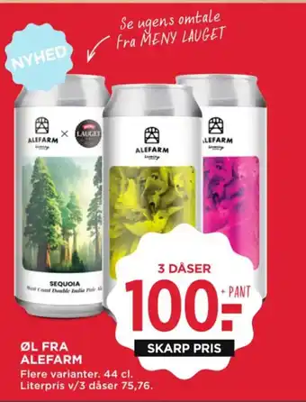 MENY ØL FRA ALEFARM tilbud