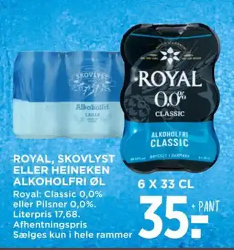 MENY ROYAL, SKOVLYST ELLER HEINEKEN ALKOHOLFRI ØL tilbud