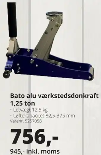 10-4 Byggecenter Bato Alu Værkstedsdonkraft 2,5 Ton tilbud