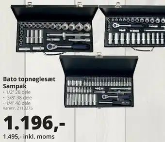 10-4 Byggecenter Bato Topnøglesæt Sampak tilbud