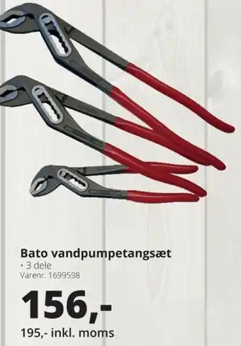 10-4 Byggecenter Bato Vandpumpetangsæt tilbud