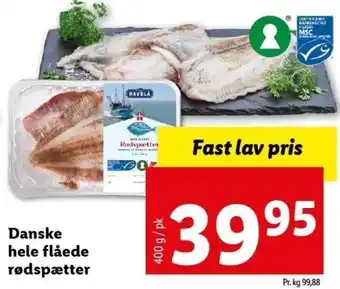 Danske Hele Flåede Rødspætter 400 g