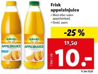 Lidl Frisk Appelsinjuice 1 L tilbud