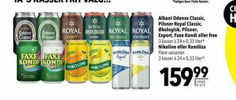 Citti Albani Odense Classic, Pilsner Royal Classic, Økologisk, Pilsner, Export, Faxe Kondi eller free tilbud