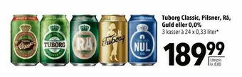 Citti Tuborg Classic, Pilsner, Rå, Guld eller 0,0% tilbud