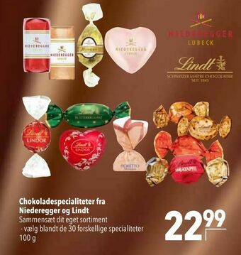 Citti Chokoladespecialiteter fra Niederegger og Lindt tilbud