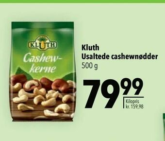 Citti Kluth Usaltede cashewnødder tilbud
