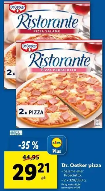 Lidl Dr. Oetker Pizza 2x320/330 g tilbud