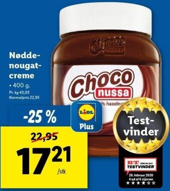 Lidl Nødde Nougat Creme 400g tilbud