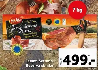 Jamon Serrano Reserva Skinke 7Kg
