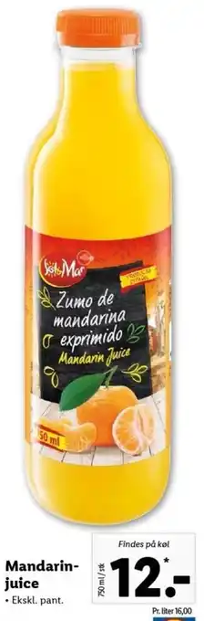 Lidl Mandarin Juice 750 ml tilbud