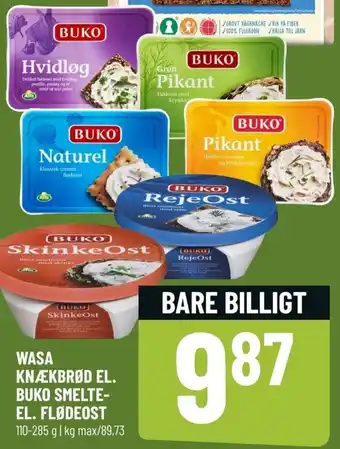 Løvbjerg Wasa Knækbrød El Buko Smelte El. Flødeost 110-285 g tilbud