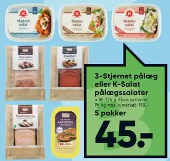 Bilka 3-Stjernet Pålæg 60-175 g tilbud