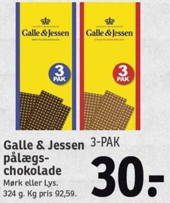 SPAR Galle & Jessen Pålægs Chokolade tilbud