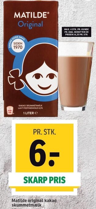 SPAR Matilde Original Kakao Skummetmælk tilbud