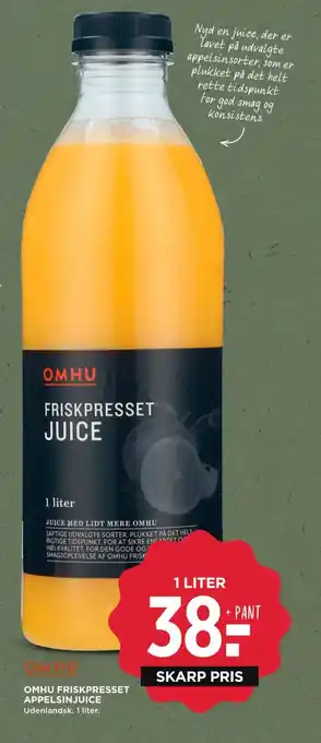 MENY OMHU FRISKPRESSET APPELSINJUICE tilbud