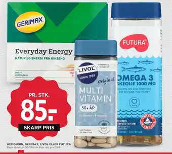 MENY HEMOJERN, GERIMAX, LIVOL ELLER FUTURA tilbud
